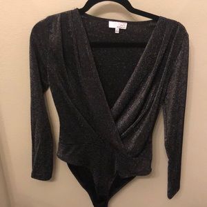 Ten sixty Sherman drapey metallic body suit